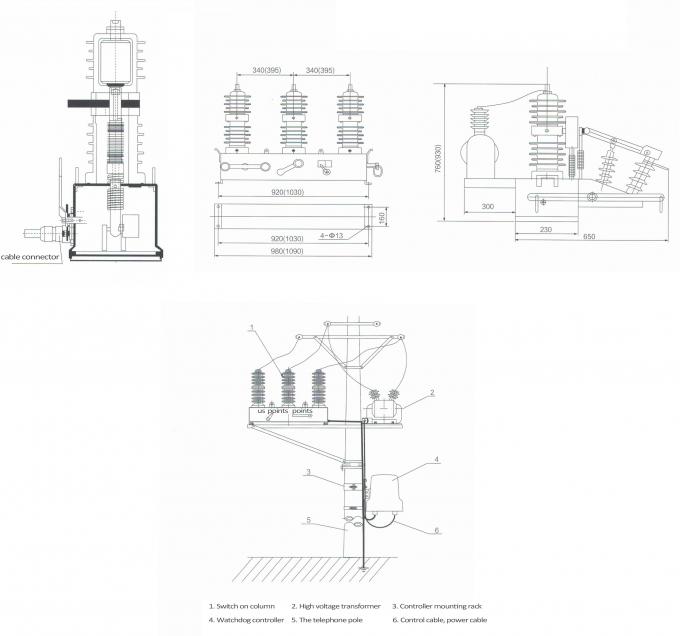 De intelligente Autorecloser-Stroomonderbreker van de Stroomonderbreker12kv Afstandsbediening 8